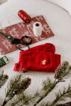 Bella Rose Vánoční ponožky Zlaté prasátko 40–43, červená barva, textil