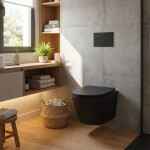 Wc závěsné SAT Infinitio včetně prkénka softclose, černá mat, zadní odpad SATINF010RREXPBKM SATINF010RREXPBKM