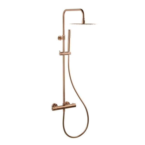 Sprchový systém SAT Aurum s termostatickou baterií broušený rose gold SATSSTKAURBRG SATSSTKAURBRG
