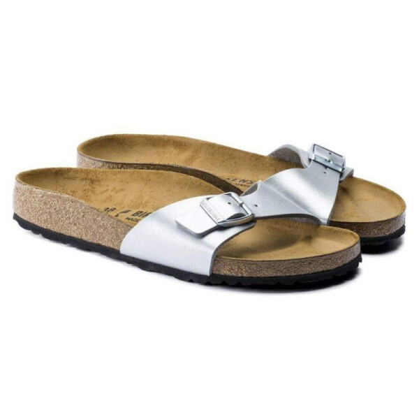 Žabky Birkenstock Madrid Birko-Flor Silver Regular Wide (0040411) pro ženy 42