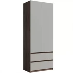 Šatní skříň 2D2SZ Madison 22 šedá/ořech elegant