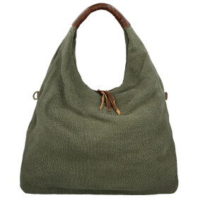 Trendy dámská textilní kabelka na rameno Alice, tmavě zelená