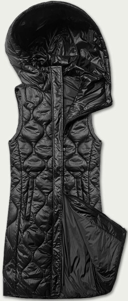 Černá dámská vesta s kapucí (LD-7519) odstíny černé XXL (44)