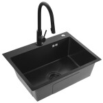 REA - Ocelový dřez Liam Black ZLE-06008