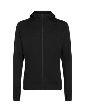 ICEBREAKER Mens 300 RealFleece Descender LS Zip Hood, Black velikost: M
