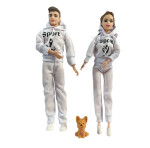 Mamido Panenky Fashion Couple s pejskem, sportovní pár bílá MT1192