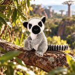 Plyšový lemur sedící 15 cm, ECO-FRIENDLY