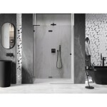 MEXEN/S - Lunar L sprchové dveře křídlové levé 135 cm, transparent, grafit metal 834L-135-000-95-00-L