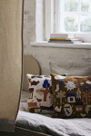 Ferm Living Polštář z organické bavlny Village Off-White 40 x 40 cm, multi barva, textil
