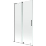 MEXEN/S - Velar L dvoukřídlá posuvná vanová zástěna 100 x 150, transparent, chrom 896-100-003-01-01