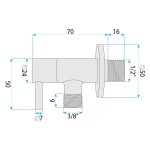 REA - Rohový ventil 1/2" x 3/8" Black REA-12002