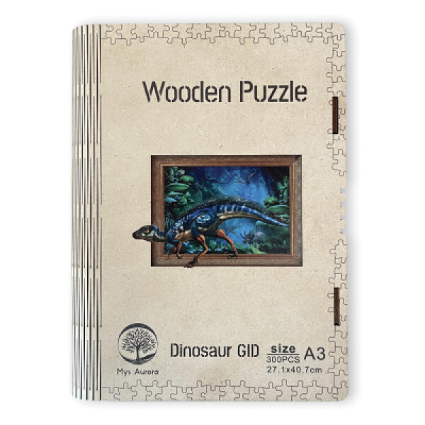 Wooden puzzle Dinosaur A3 GID svítící ve tmě