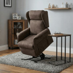 Polohovací křeslo, elektrické kabelové ovládání, hnědá, látka, TV-1190 BR2