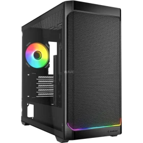Sharkoon MK4W RGB Strip černá / Micro ATX / 2x USB 3.2 / 1x USB-C / 4x 120mm / bez zdroje / průhledná bočnice (4044951041763)