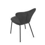 Židle jídelní, šedá látka, nohy černý kov