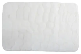 MSV PEBBLES koupelnová předložka 50 x 80 cm bílá / polyester / PU pěna / protiskluzová