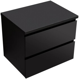CERANO Koupelnová skříňka Carole - černá matná + deska pod umyvadlo Navira Pro - 36 mm - 70x51,6x46 cm