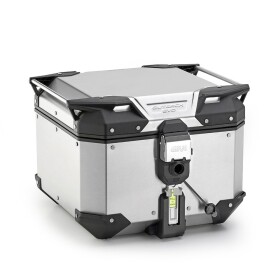 Obkev42A stříbrný horní kufr Givi Trekker Outback Evo hliníkový (Monokey topcase), bez zámku, 42 l.