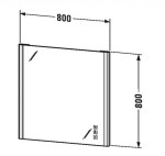 DURAVIT - XSquare Zrcadlo 80x80 cm, s LED osvětlením a vyhříváním XS7012000000000