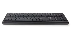 Nedis Multimediální klávesnice / Klávesnice / Drátová / USB-A / US layout / Numerická klávesnice (KBMU200BKUS)