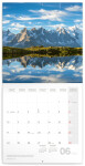 Nástěnný poznámkový kalendář Presco Group 2024 - Alpy, 30 × 30 cm - BEZ ČEŠTINY