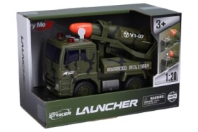 Auto vojenské s raketou a efekty 19 cm
