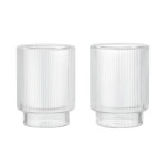 Ferm Living Sklenice Ripple Thermal 220 ml – set 2 ks, čirá barva, sklo