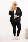 Dámská mikina Plus Size bavlněná na zip černá UNI