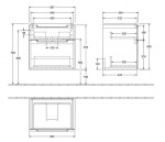 VILLEROY & BOCH - Subway 2.0 Umyvadlová skříňka, 59x59x45 cm, 2 zásuvky, Glosy White A90910DH