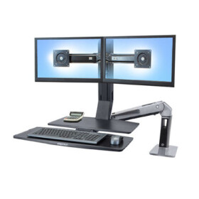 ERGOTRON WorkFit-A II / držák pro Dual Monitor a kláv. + myš vč. pracovní desky / černá (24-316-026)