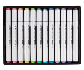 Colorino Artist Oboustranné skicovací fixy 12 barev