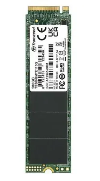 Transcend MTE110Q / SSD / 500 GB / M.2 2280 / PCIe Gen3 x4 / NVMe 1.3 / 1900/900 MB/s (TS500GMTE110Q)