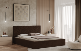FRONTI Postel TRIEST 180x200 hnědá s úložným prostorem