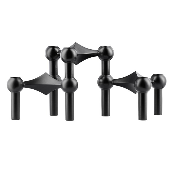 Stoff Nagel Designový svícen STOFF Nagel Black – set 3 ks, černá barva, kov