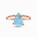 Royal Fashion prsten 14k zlato Vermeil GU-DR15849R-ROSEGOLD-AQUAMARINE Velikost: 10 (EU: 61-63)