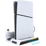 IPega P5S006 Multifunkční Nabíjecí RGB Stojan s Chlazením pro PS5 Slim bílá (57983119051)