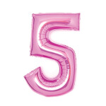 Balónek fóliový číslo 5 růžový 66 cm Amscan Balónek fóliový číslo 5 růžový 66 cm Amscan