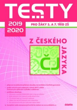 Testy 2019-2020 českého jazyka pro žáky tříd ZŠ