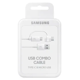 SAMSUNG Propojovací kabel z USB na micro USB nebo USB typ C bílá (EP-DG930DWEGWW)