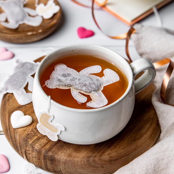 TEA HERITAGE Zelený čaj s jasmínem Teddy Bear – 5 ks, oranžová barva, papír, textil