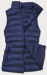 Krátká modrá prošívaná dámská vesta model 16279855 tmavě modrá J.STYLE
