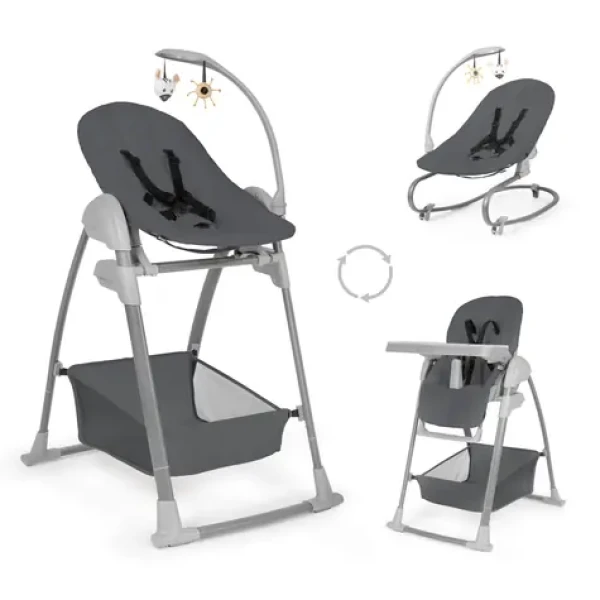 Hauck Jídelní Set Sit N Relax 3v1 (židlička, sedátko na židličku, křesílko), Dark Grey (HK665558)