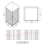 CERANO - Sprchový kout Antelo Duo L/P - 6 mm - chrom, transparentní sklo - 90x75x190 - otočný CER-8050BD155