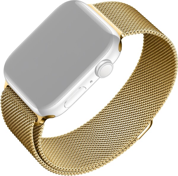 FIXED Mesh Strap Síťovaný nerezový řemínek pro Apple Watch 42 44 45mm zlatá (FIXMEST-434-GD)