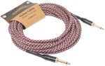 Cascha Professional Line Guitar Cable Straight Tweed Red 6 m