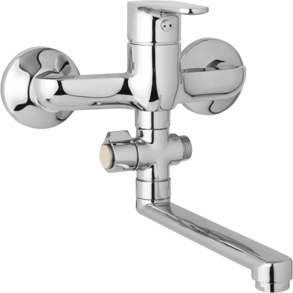 JB Sanitary Nástěnná umyvadlová a sprchová baterie TIRA, rozteč 150 mm, otočný přepínač, bez příslušenství, ramínko 200 mm D10 37 00