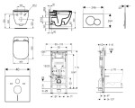 GEBERIT - Duofix Set předstěnové instalace, klozetu a sedátka Ideal Standard Tesi, tlačítka Sigma01, Rimless, SoftClose, matný chrom SANI11CD2105