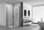 CERANO - Sprchový kout Porte L/P - 8 mm - černá matná, transparentní sklo - 80x90x195 - otočný CER-413552