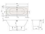 VILLEROY & BOCH - Oberon 2.0 Vana 170x75x47 cm, Quaryl, bílá UBQ170OBR2DV-01