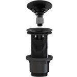 CERANO Umyvadlová výpusť - 5/4“ click-clack s přepadem - neuzavíratelná - plast - 67/82mm - černá matná